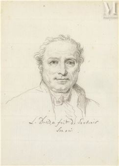 a drawing of a man in a suit and tie