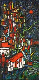 Untitled (Mountain with Houses)