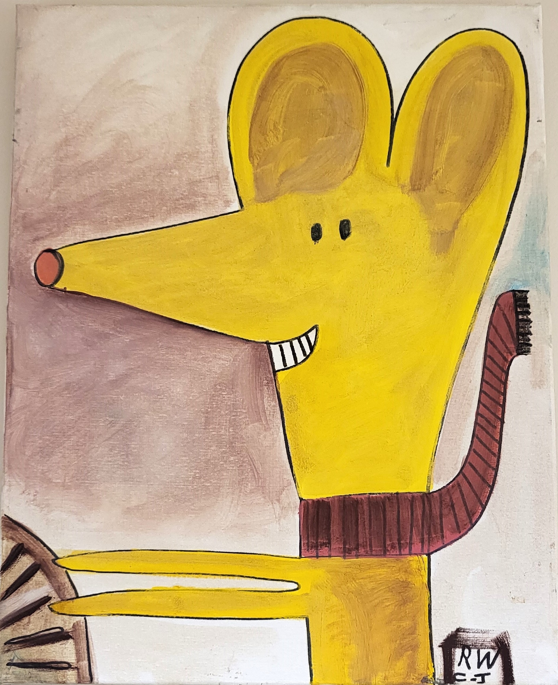 Richard William Conway-Jones | A cartoon on canvas of a yellow mouse ...