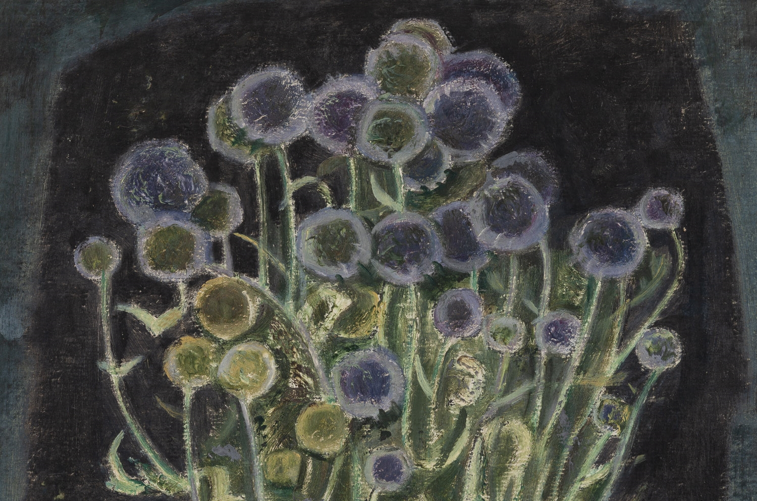 Arthur Kolnik | Still Life with a Bouquet of Thistles in a White Vase ...