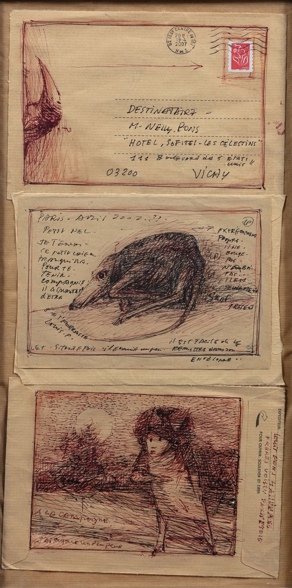 Louis Pons | SET OF THREE SIGNED ORIGINAL DRAWINGS (2007) | MutualArt