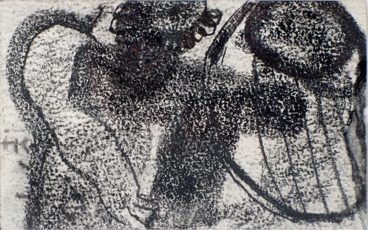 Ida Kerkovius | Engel Harfe spielend (1950) | MutualArt