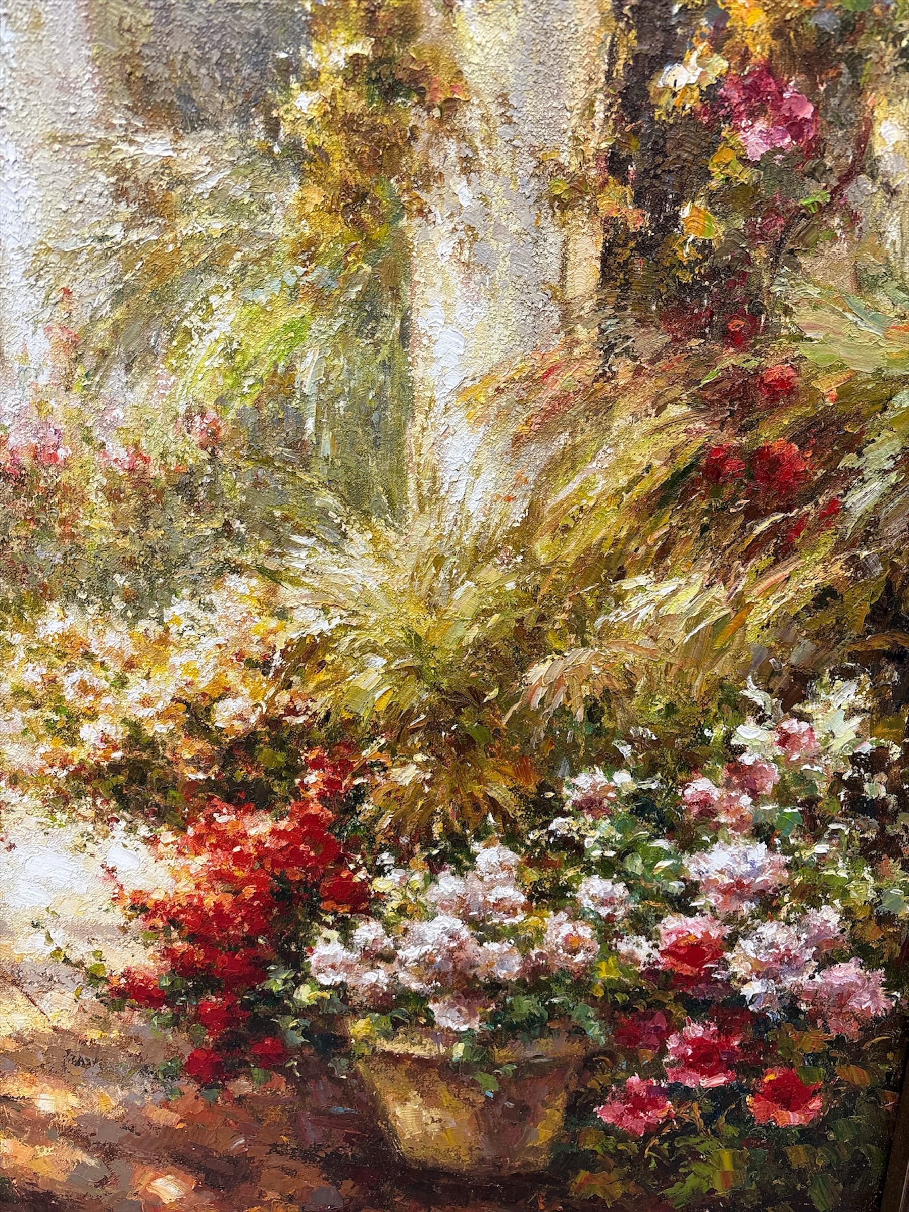Shaw | Large Scale Impressionist Garden Path Oil Painting | MutualArt
