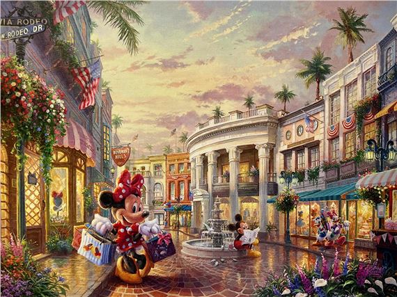 Kinkade Thomas | Mickey & Minnie MOUSE ON RODEO DRIVE | Artwork ...