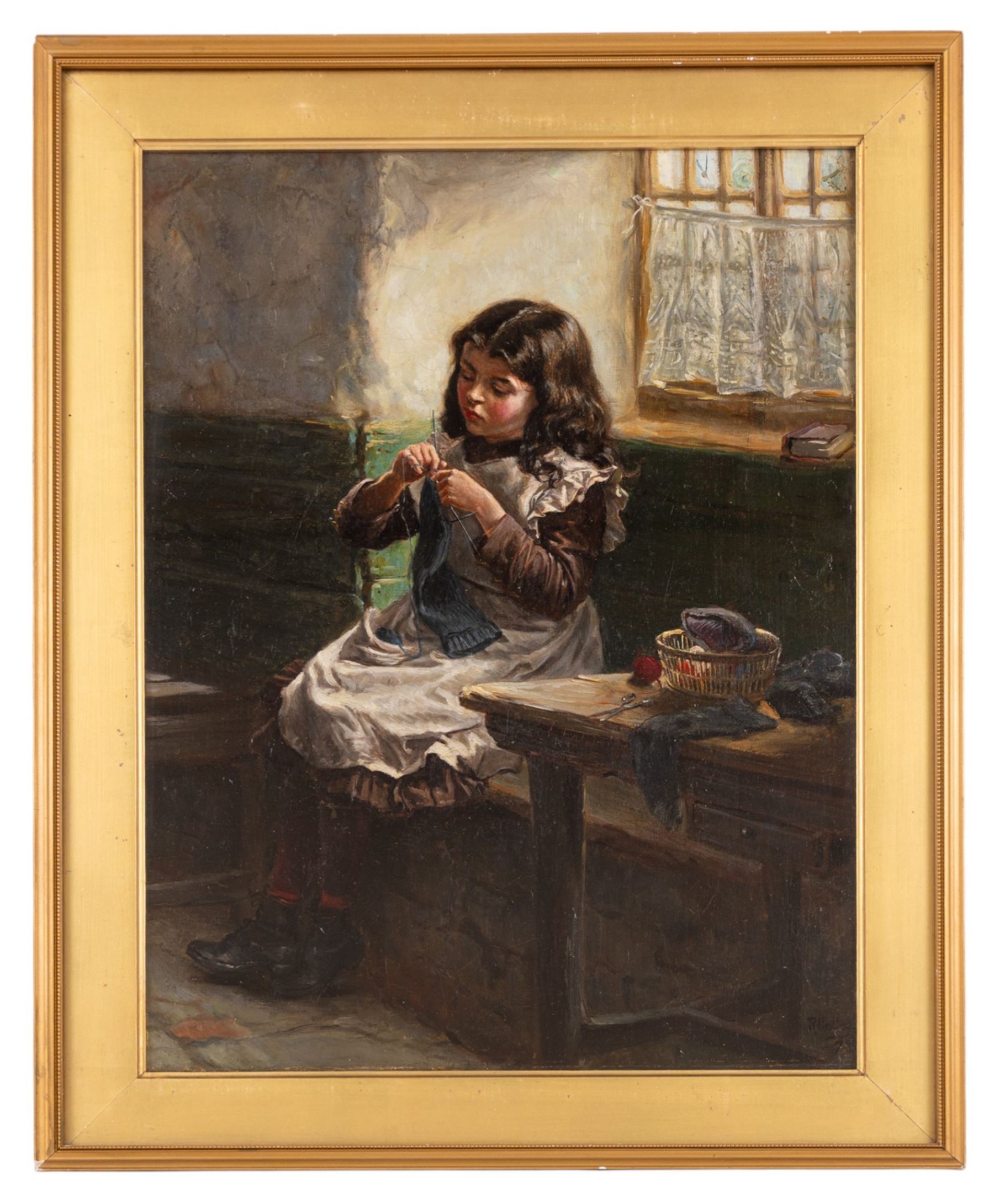 Ralph Hedley | Girl Knitting (73) | MutualArt