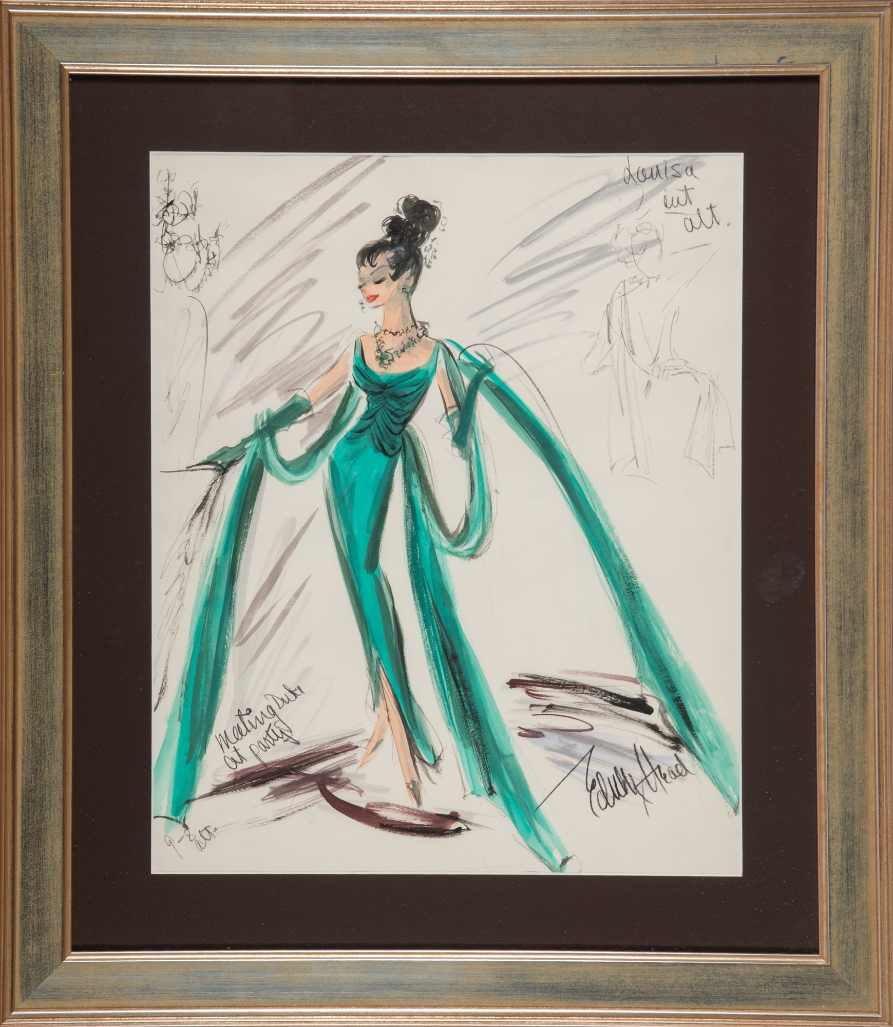 Edith Head | Ten original Edith Head costume sketches for Shirley ...