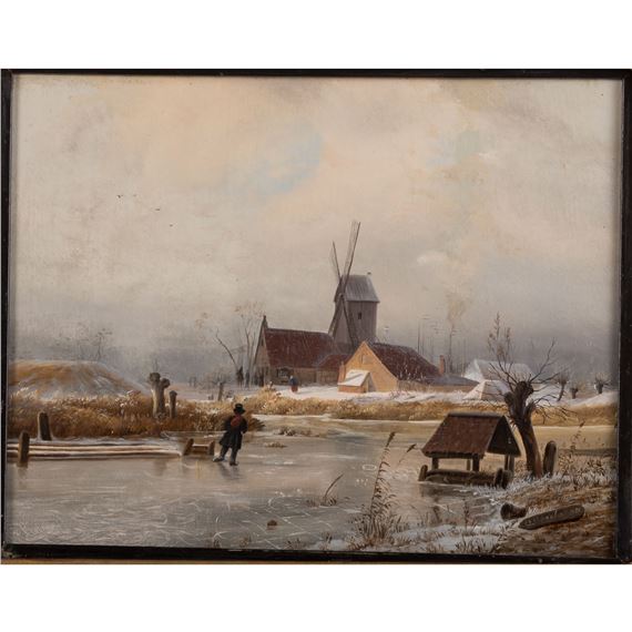 Winterlandschaft mit Mühle - Andreas Achenbach
