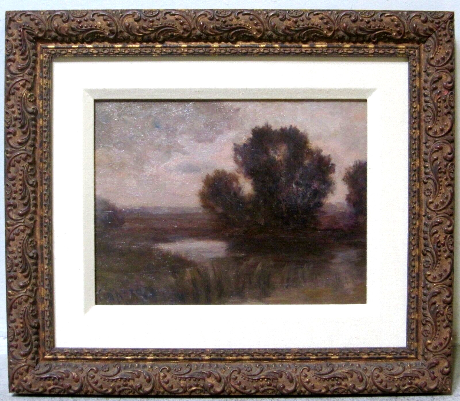 Alexis Comparet | Antique 19th C American Oil Tonalist Landscape Hudson ...