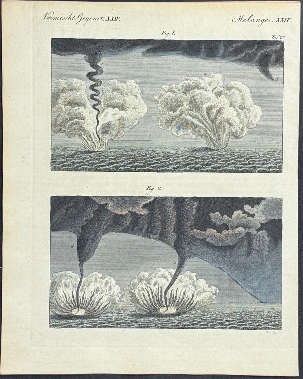 Friedrich Johann Justin Bertuch | 5 Engravings of Ships, Weather Events ...