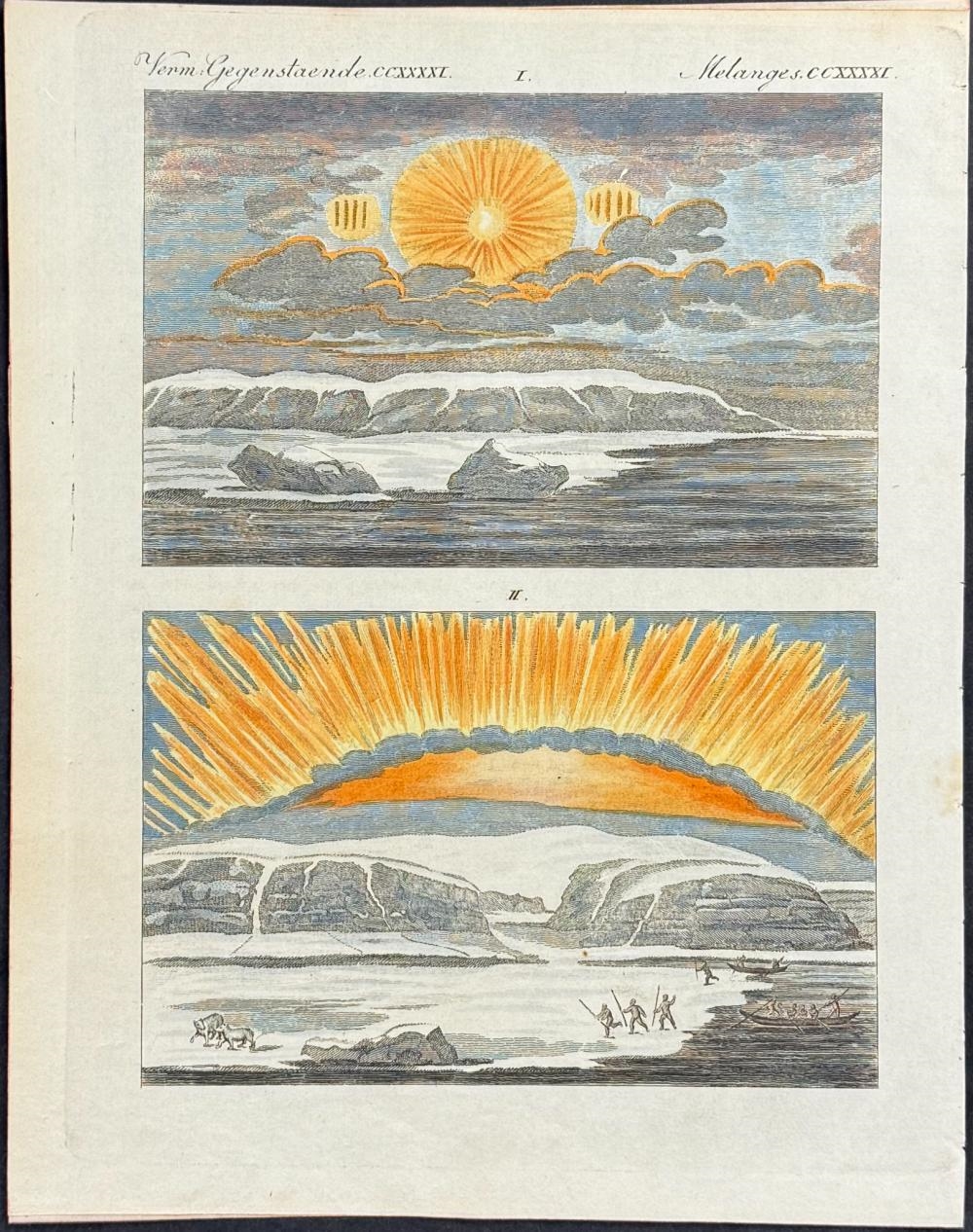 Friedrich Johann Justin Bertuch | 5 Engravings of Ships, Weather Events ...