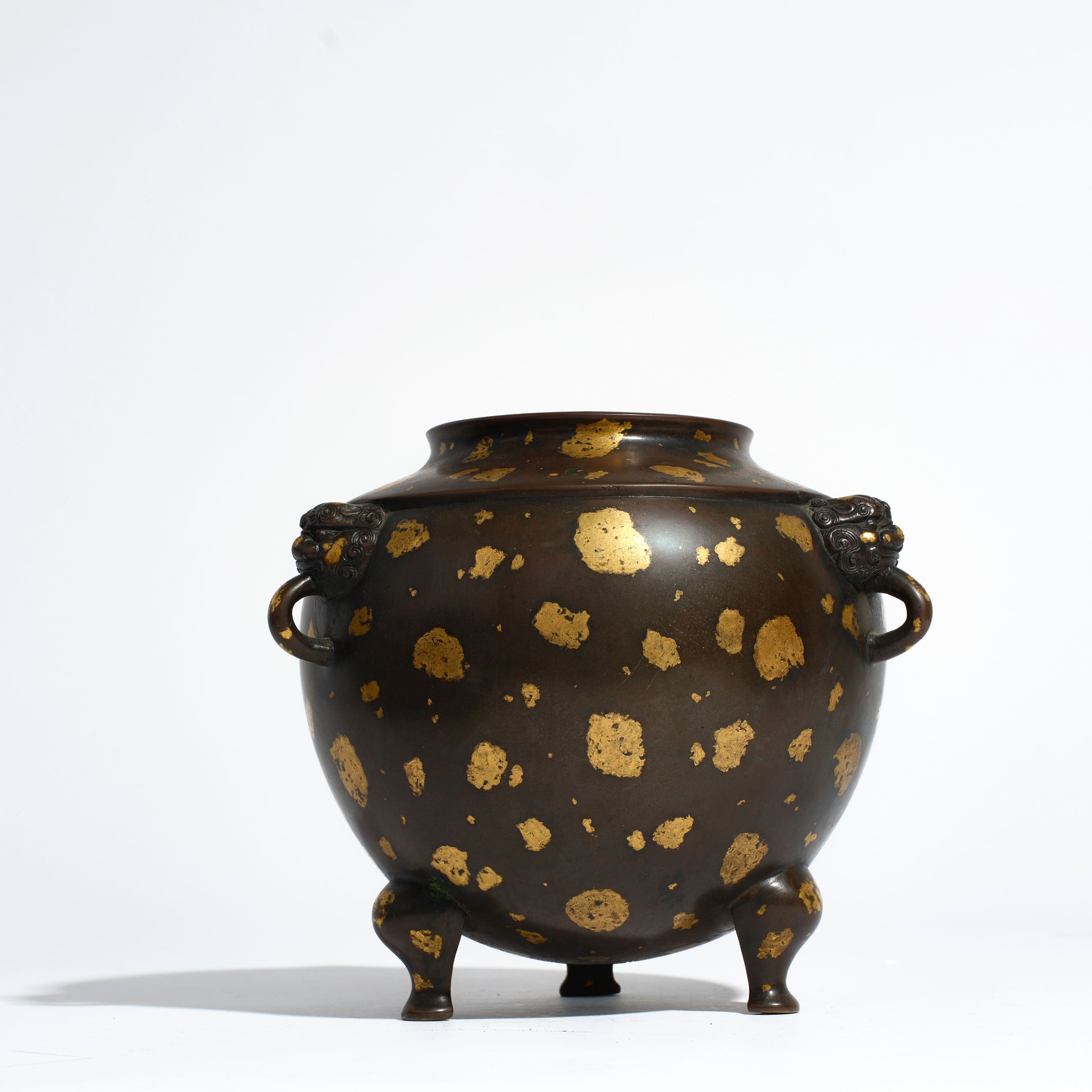 Chinese School, 18th Century | A GOLD-SPLASHED BRONZE TRIPOD GLOBULAR ...