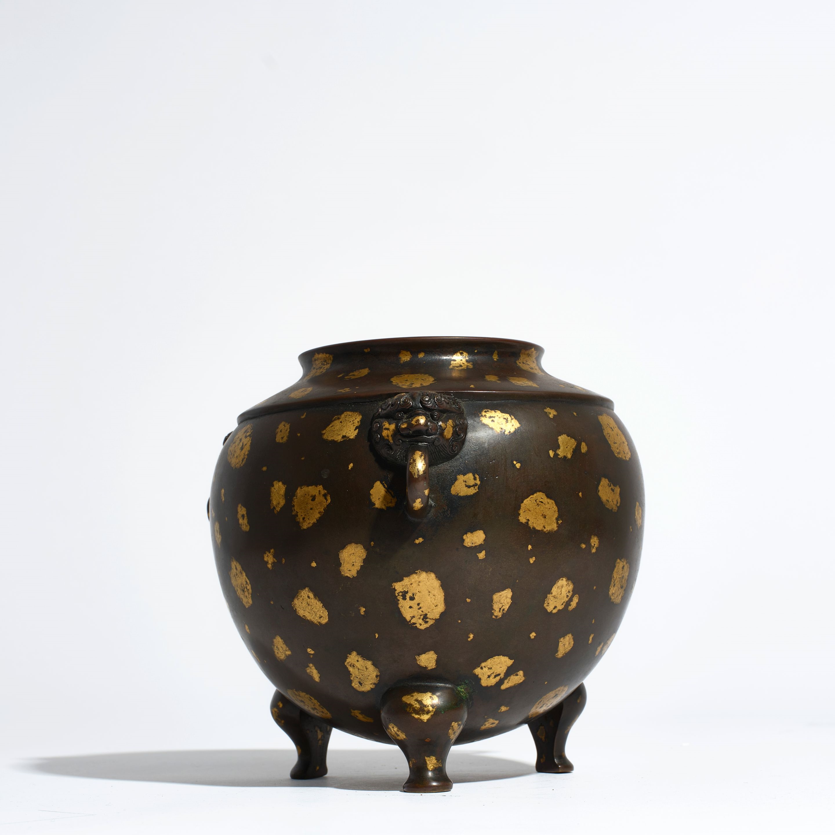 Chinese School, 18th Century | A GOLD-SPLASHED BRONZE TRIPOD GLOBULAR ...