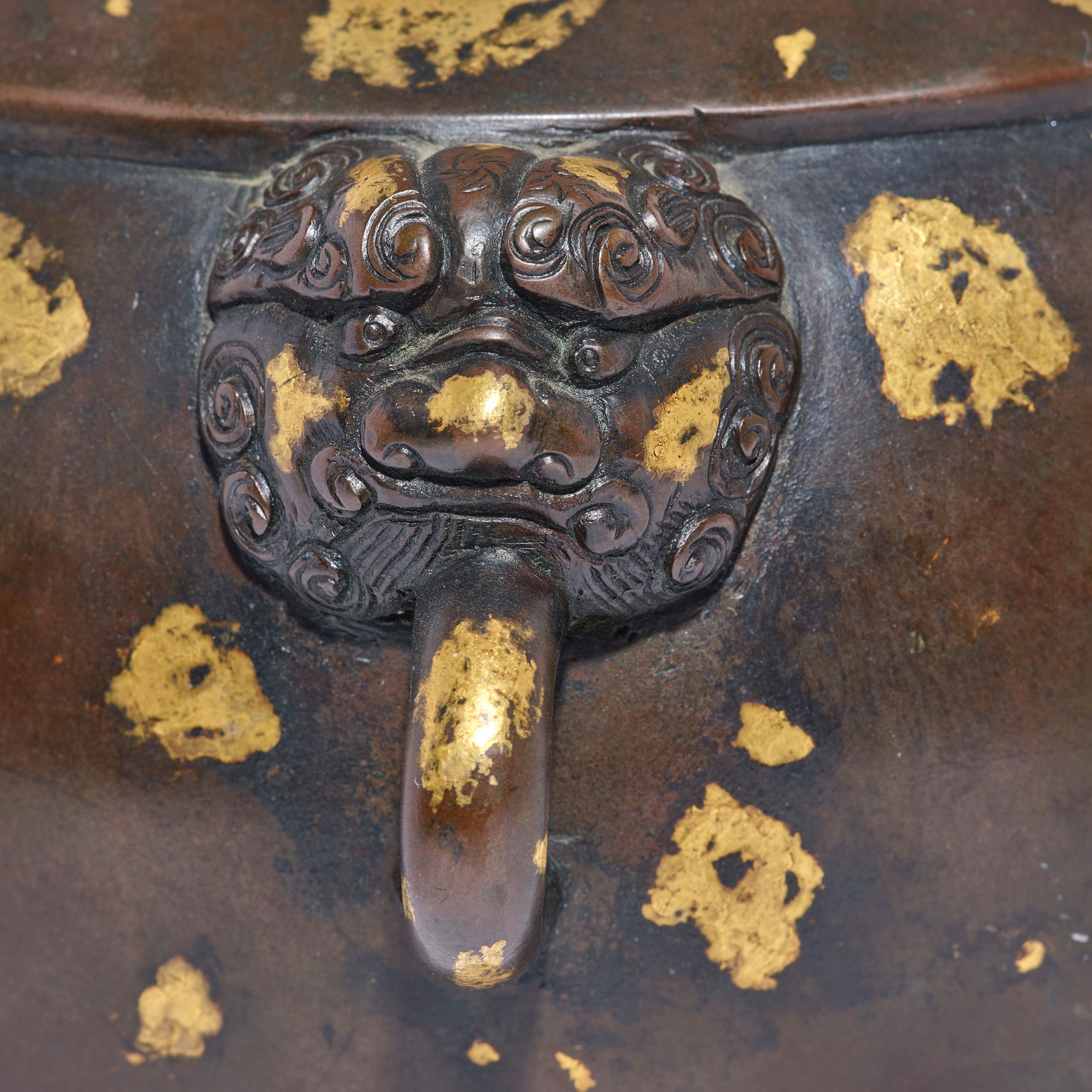 Chinese School, 18th Century | A GOLD-SPLASHED BRONZE TRIPOD GLOBULAR ...