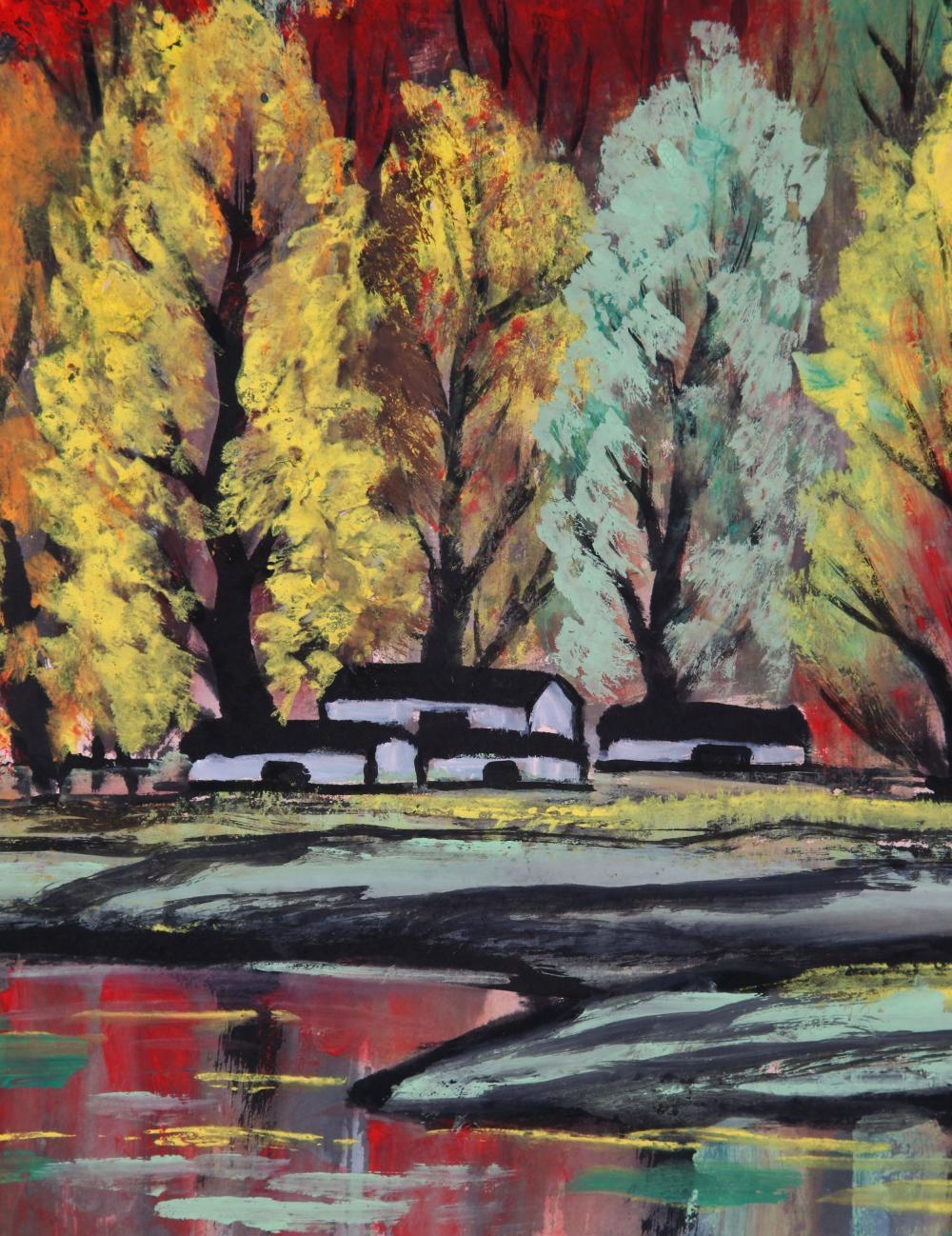 Lin Fengmian | Maple Woods at Dusk | MutualArt