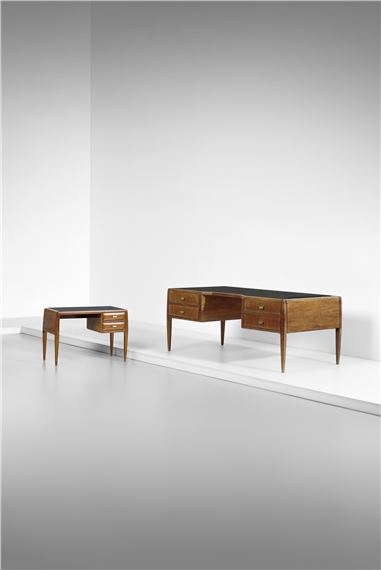 Gio Ponti | Four-drawer executive desk combined with two-drawer typing ...