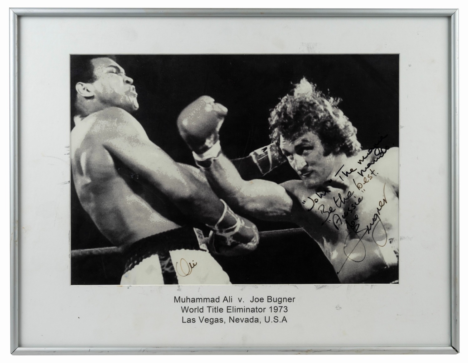 Muhammad Ali | MUHAMMAD ALI VS. JOE BUGNER: Two framed and glazed ...
