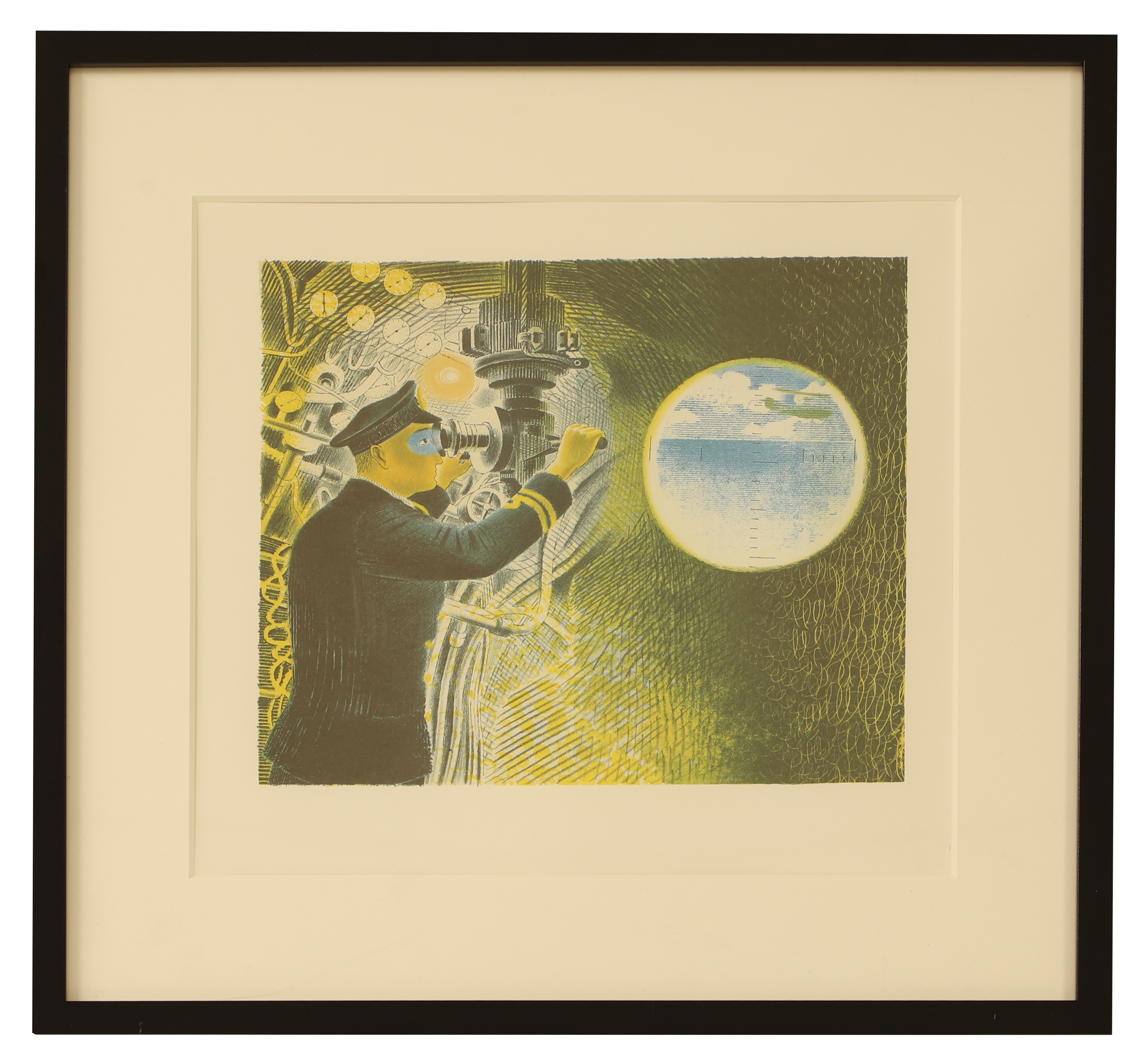 Eric Ravilious | Commander of a submarine looking through a periscope ...