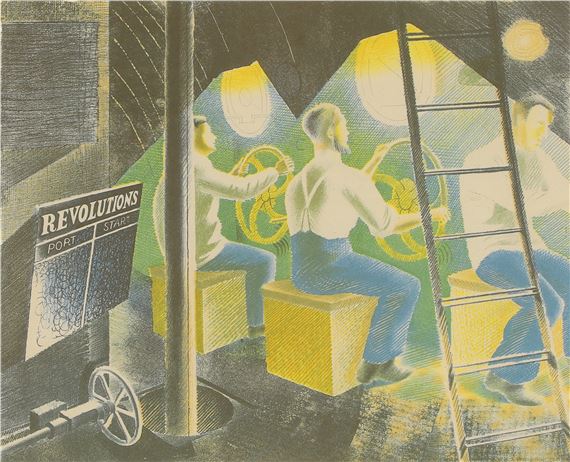Eric Ravilious | Diving controls, from 'Submarine Dream (1996) | MutualArt