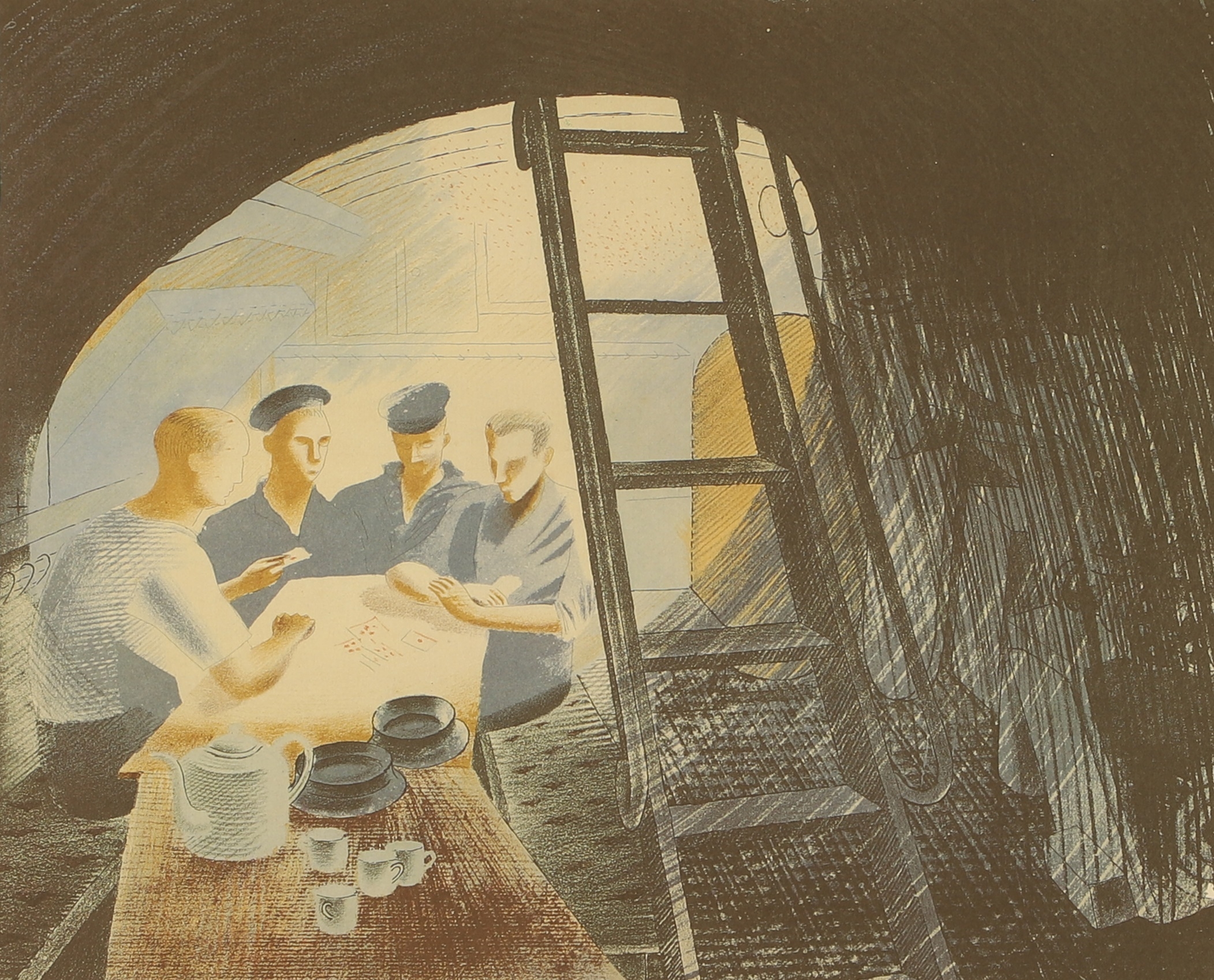 Eric Ravilious | The Ward Room II, from 'Submarine Dream (1996) | MutualArt
