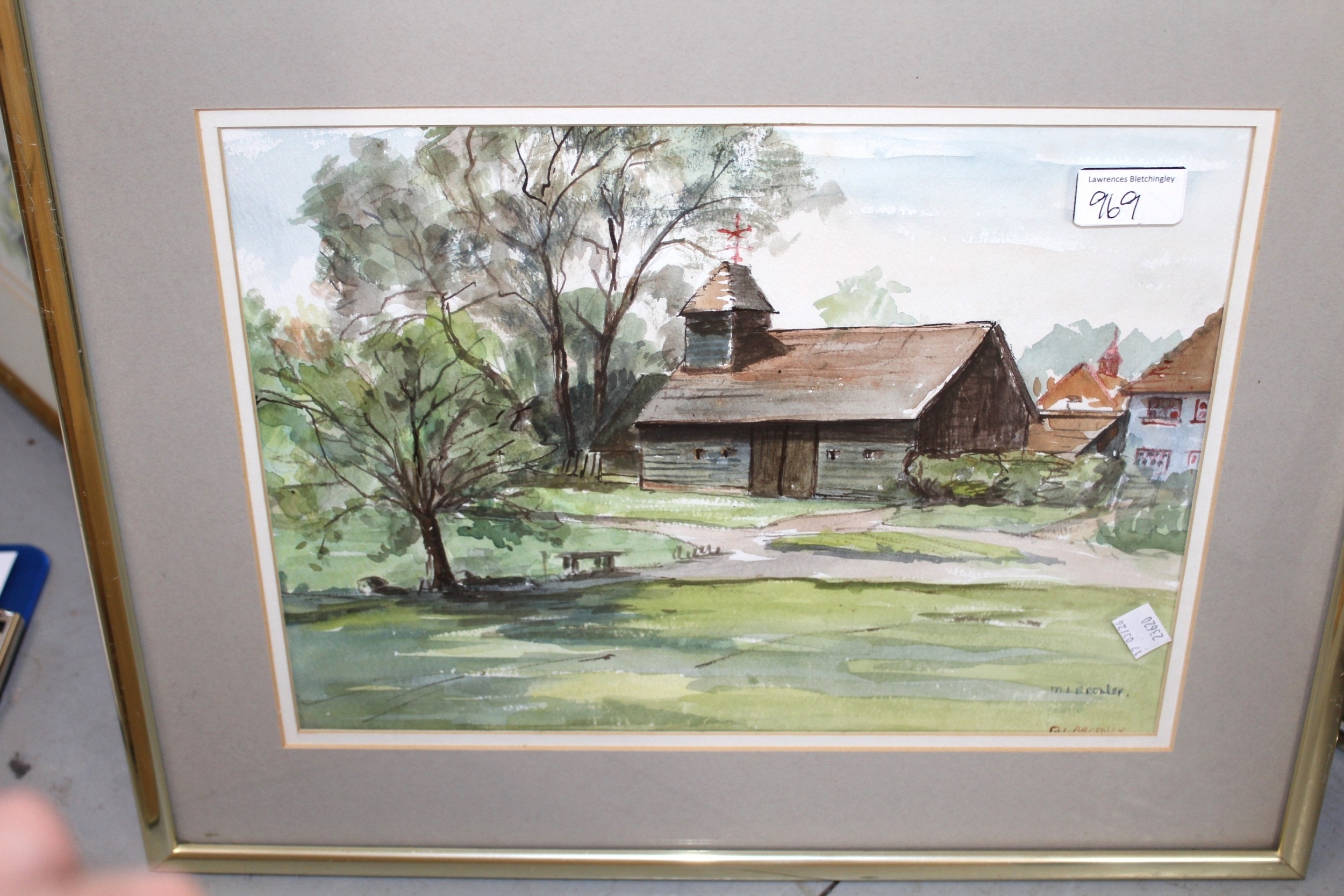 Michael Bromley | three ink and watercolour drawings, rural scenes ...