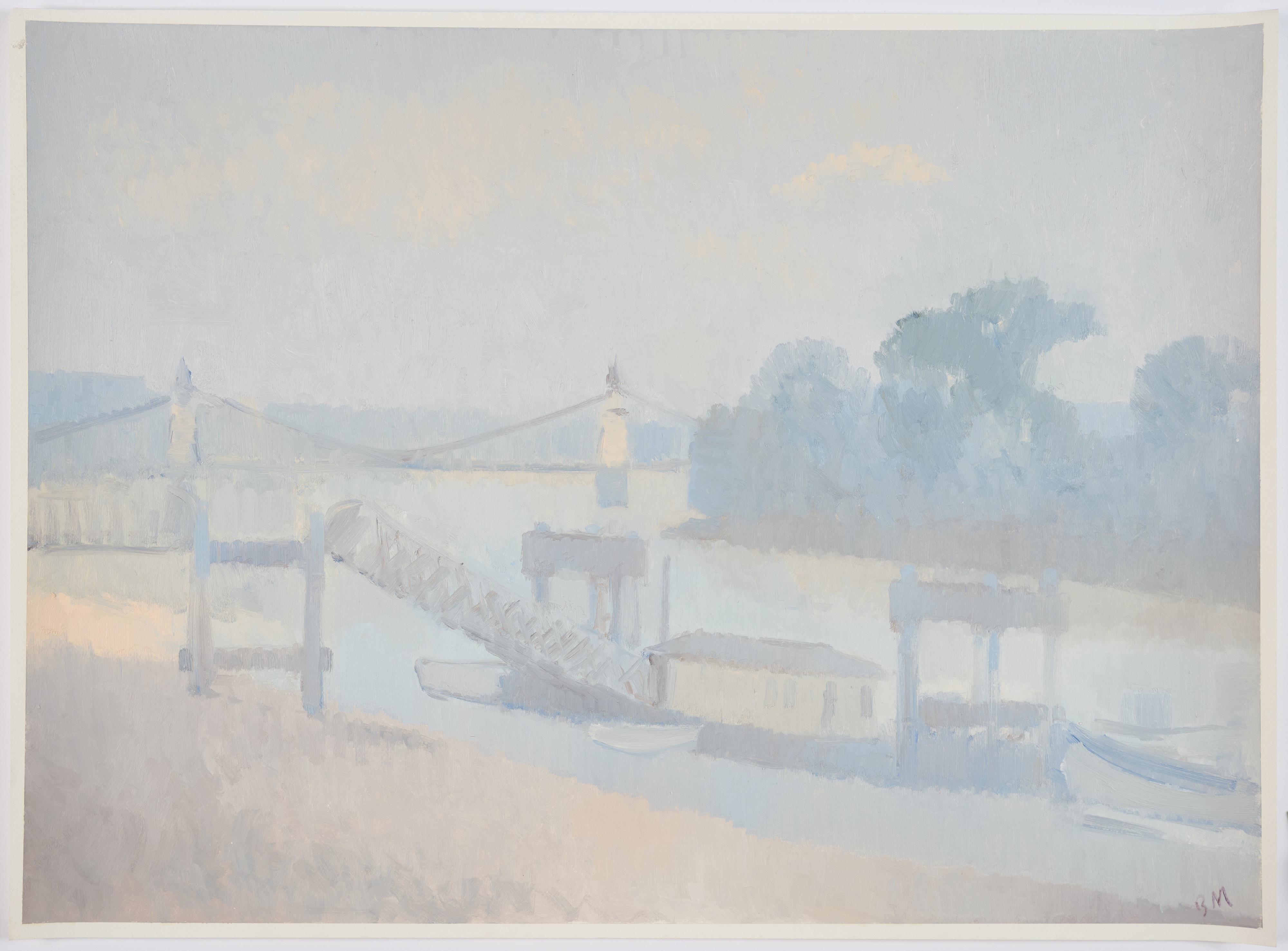 Bernard Myers | HAMMERSMITH BRIDGE FROM CHISWICK RIVERSIDE | MutualArt