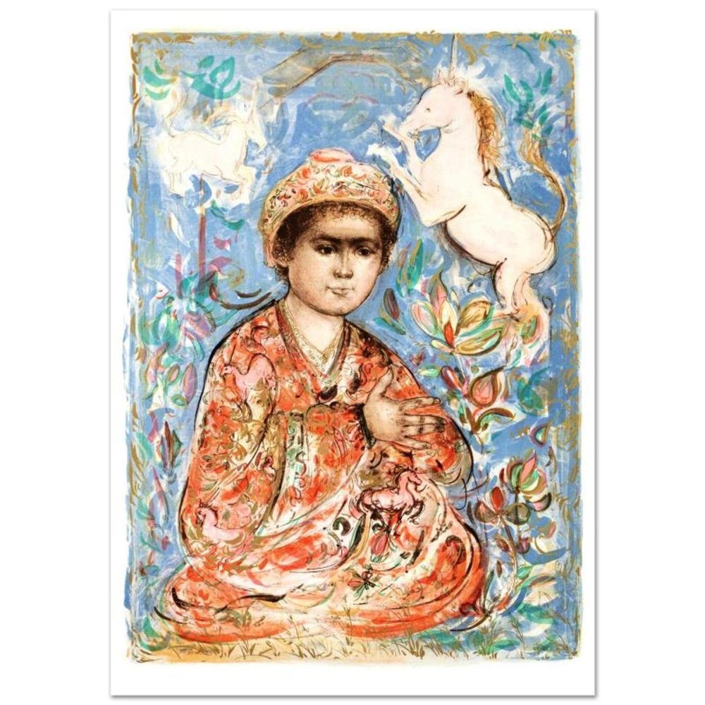 Edna Hibel | Little Rajah and the Unicorns Limited Edition Lithograph ...