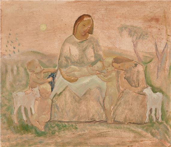 Anton Velim | Mother with Children (Adoration of Christ | MutualArt