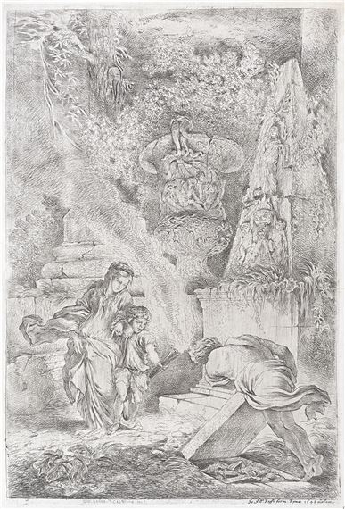Giovanni Benedetto Castiglione | Theseus finds his father's weapons ...