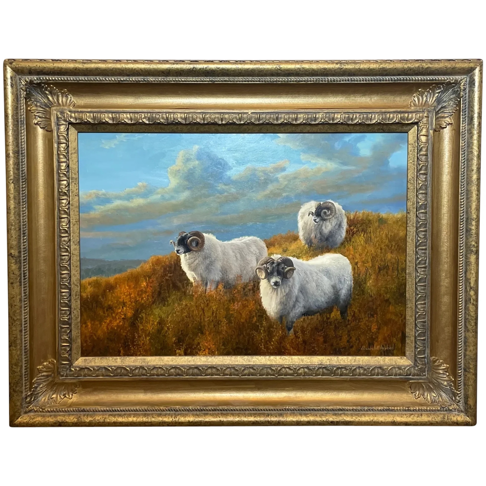Elizabeth Halstead | Sheep on the hillside (Early 21st Century) | MutualArt
