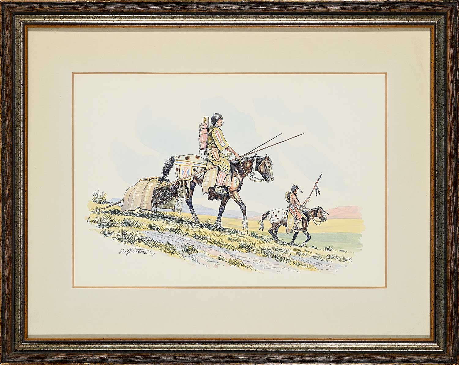 Gerald Tailfeathers | Untitled - Two Riders (1971) | MutualArt