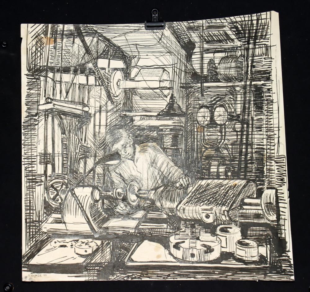 Edith Kramer | Worker at Lathe (1944 - 1947) | MutualArt