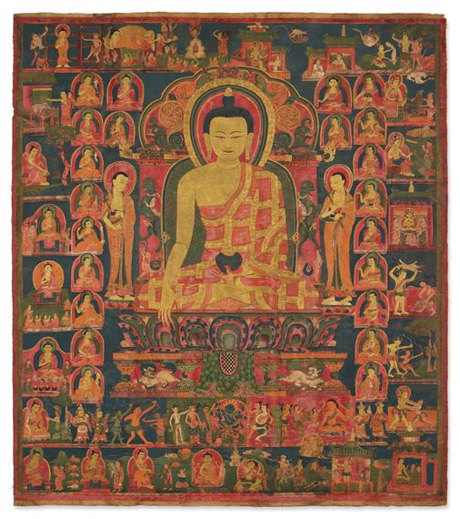 Tibetan School, 14th Century | A thangka depicting the life of the ...