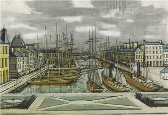 Bernard Buffet | LE HAVRE, LE BASSIN DU COMMERCE 勒哈佛爾，貿易