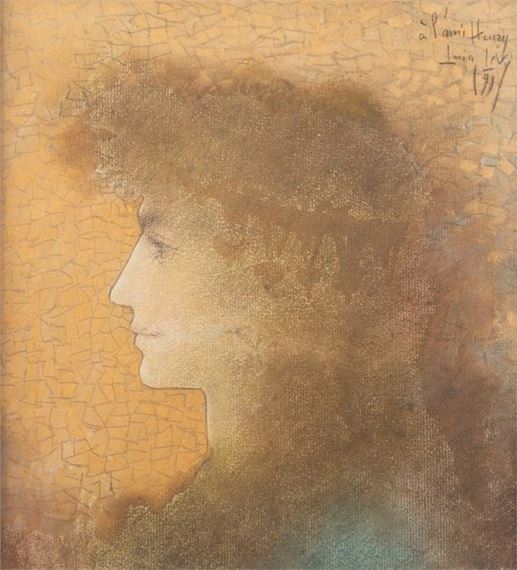 Woman in profile - Lucien Lévy-Dhurmer