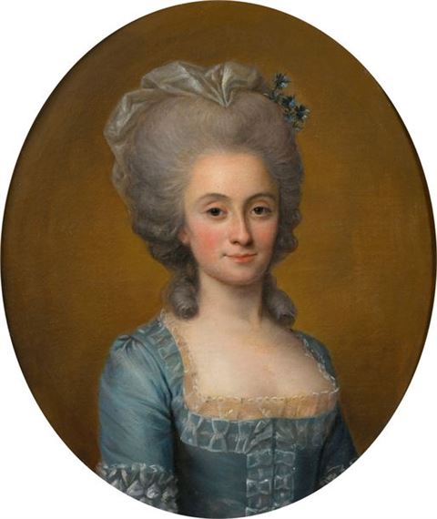 Antoine Vestier | Portrait of a Lady in a Blue Dress | MutualArt