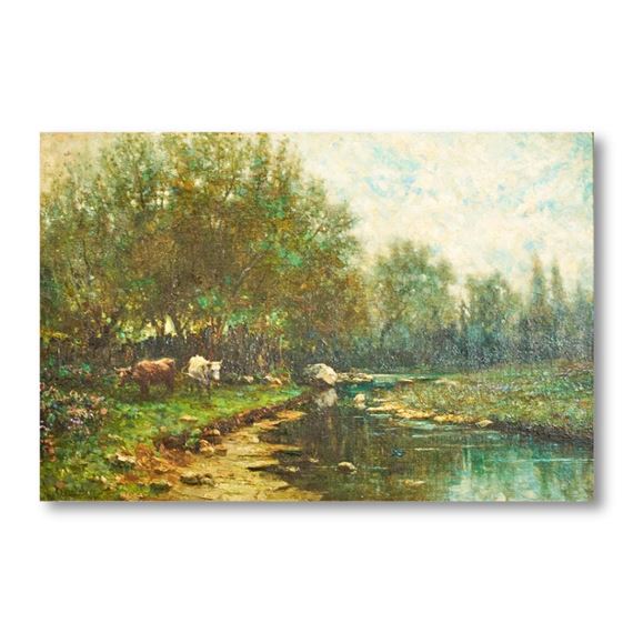 Cattle by Stream - Arthur Wasse