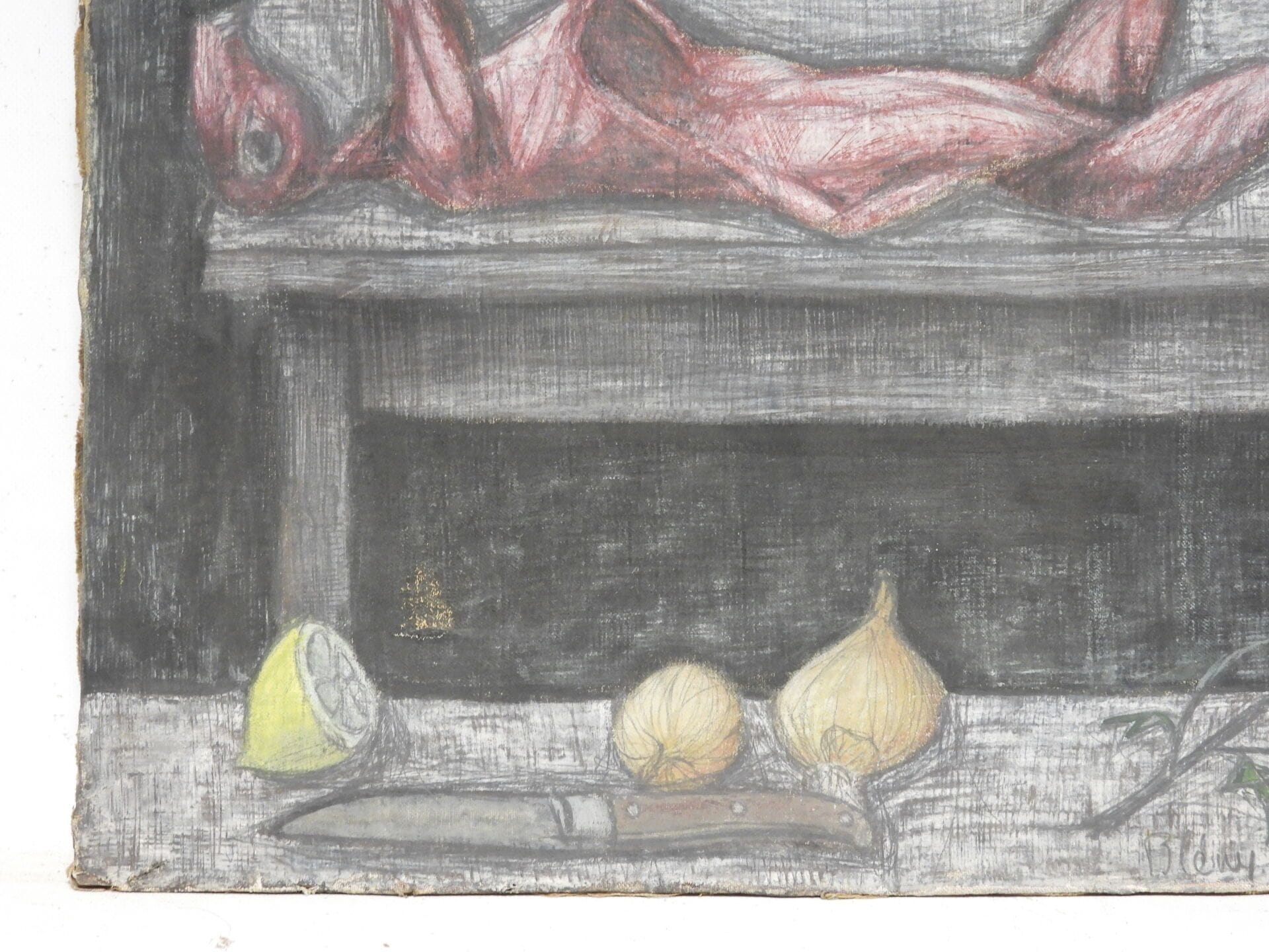 Jacques Bleny | Still life with skinned rabbit and onions (1952 ...