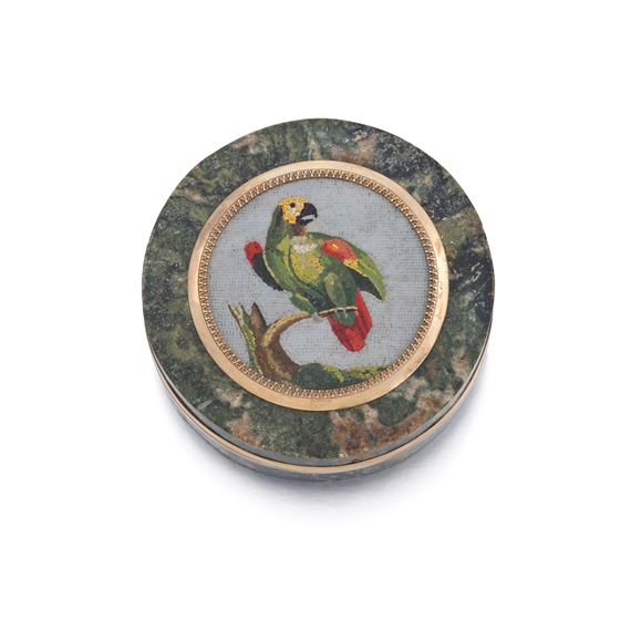 Roman School, 19th Century | A gold-mounted hardstone and micromosaic ...