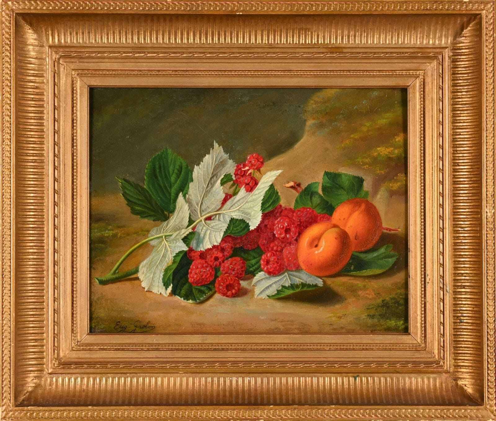 Anthelme-Eugene Grobon | Raspberries and apricots | MutualArt