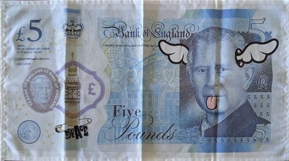 D*Face | Five Pounds Note with the King of England | MutualArt