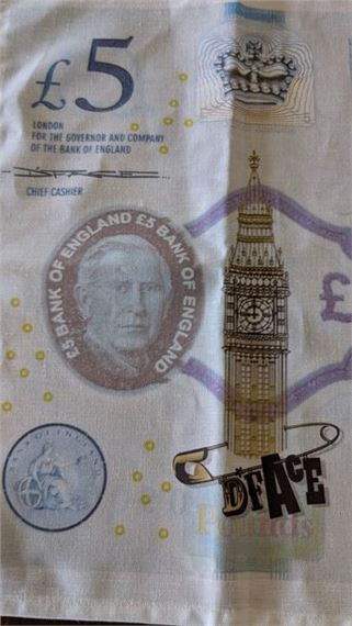 D*Face | Five Pounds Note with the King of England | MutualArt