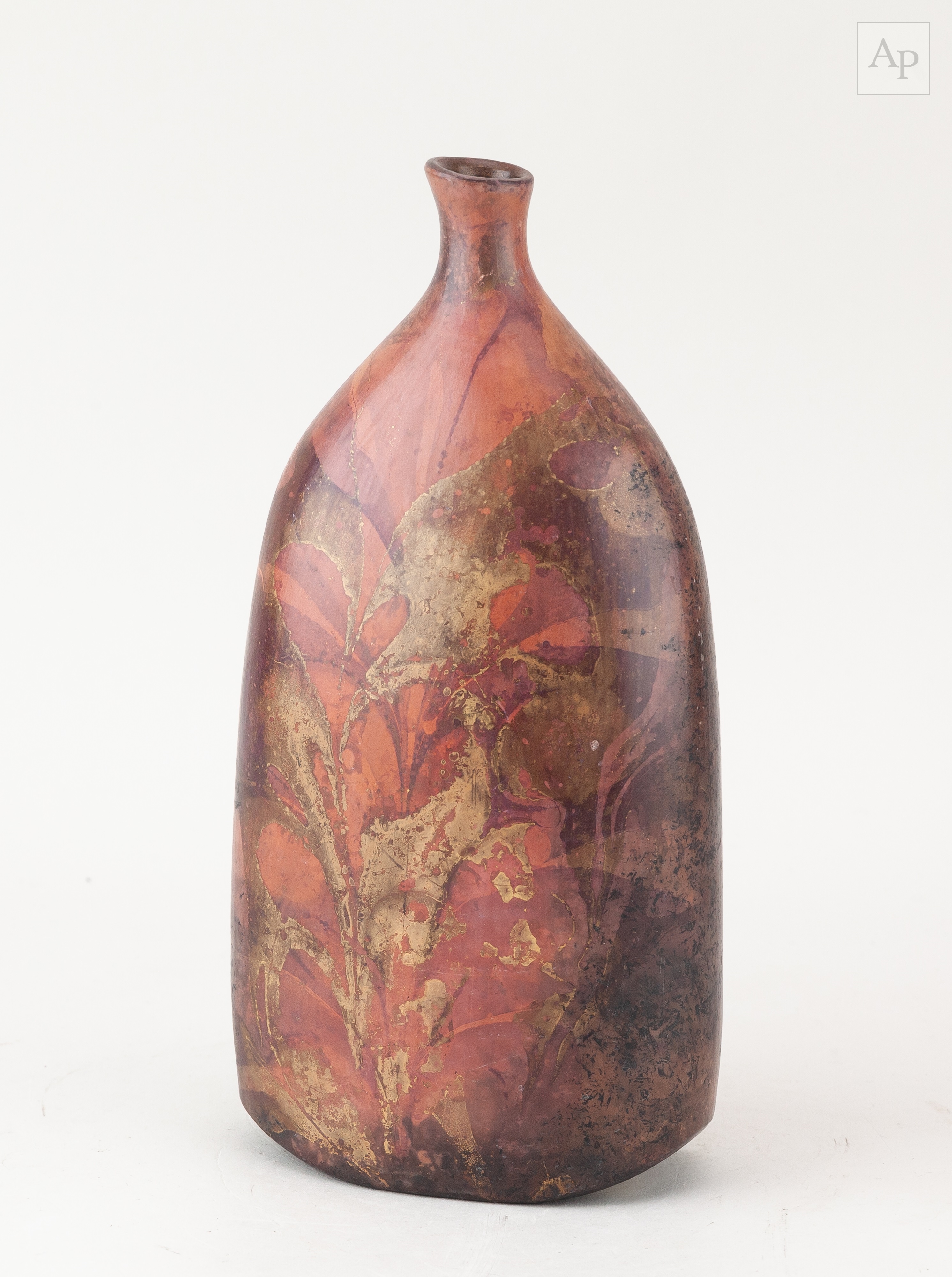 Anne James | A flattened raku bottle | MutualArt