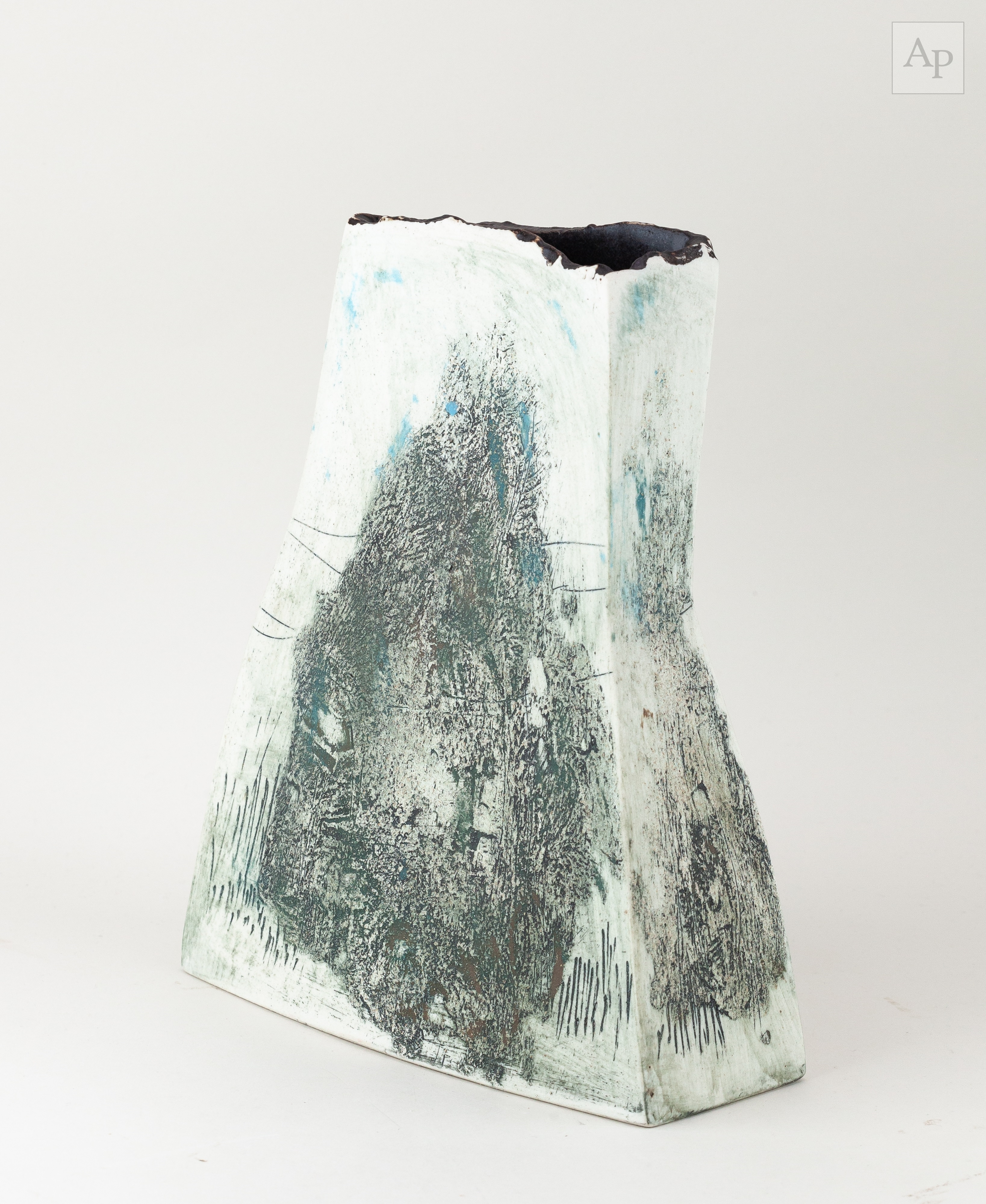 Peter Clough | a grogged porcelain box decorated with a moorland ...