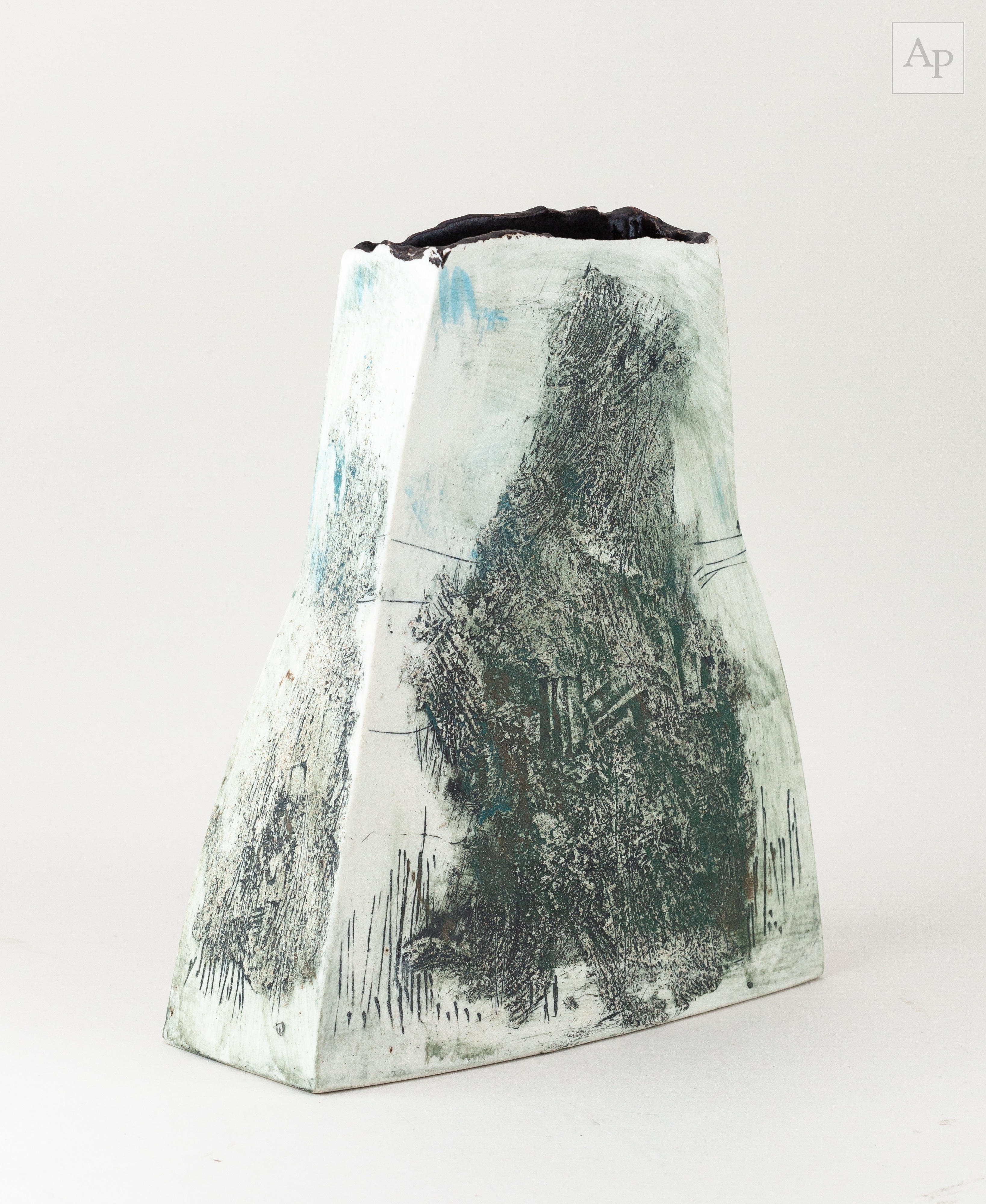 Peter Clough | a grogged porcelain box decorated with a moorland ...