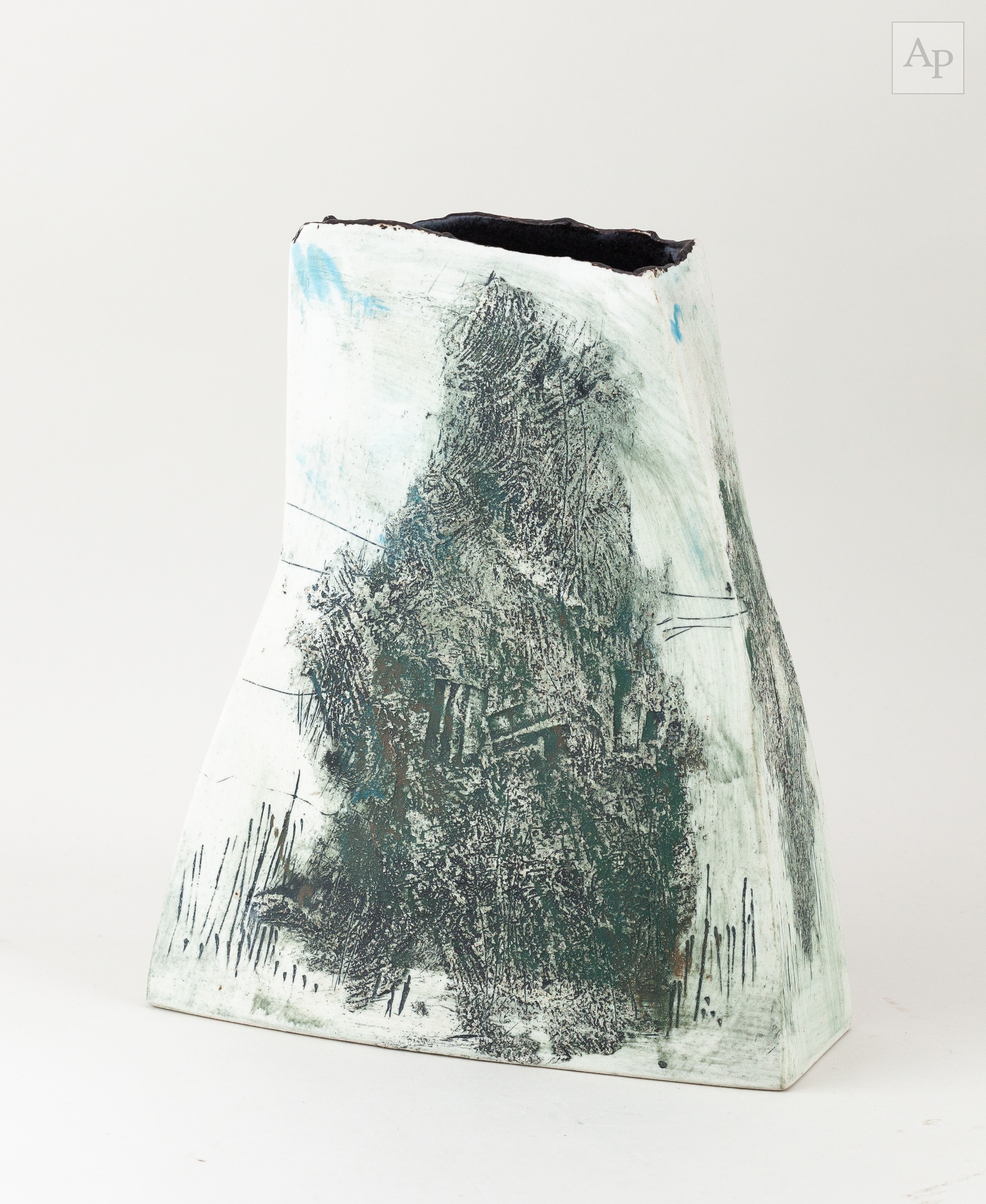 Peter Clough | a grogged porcelain box decorated with a moorland ...