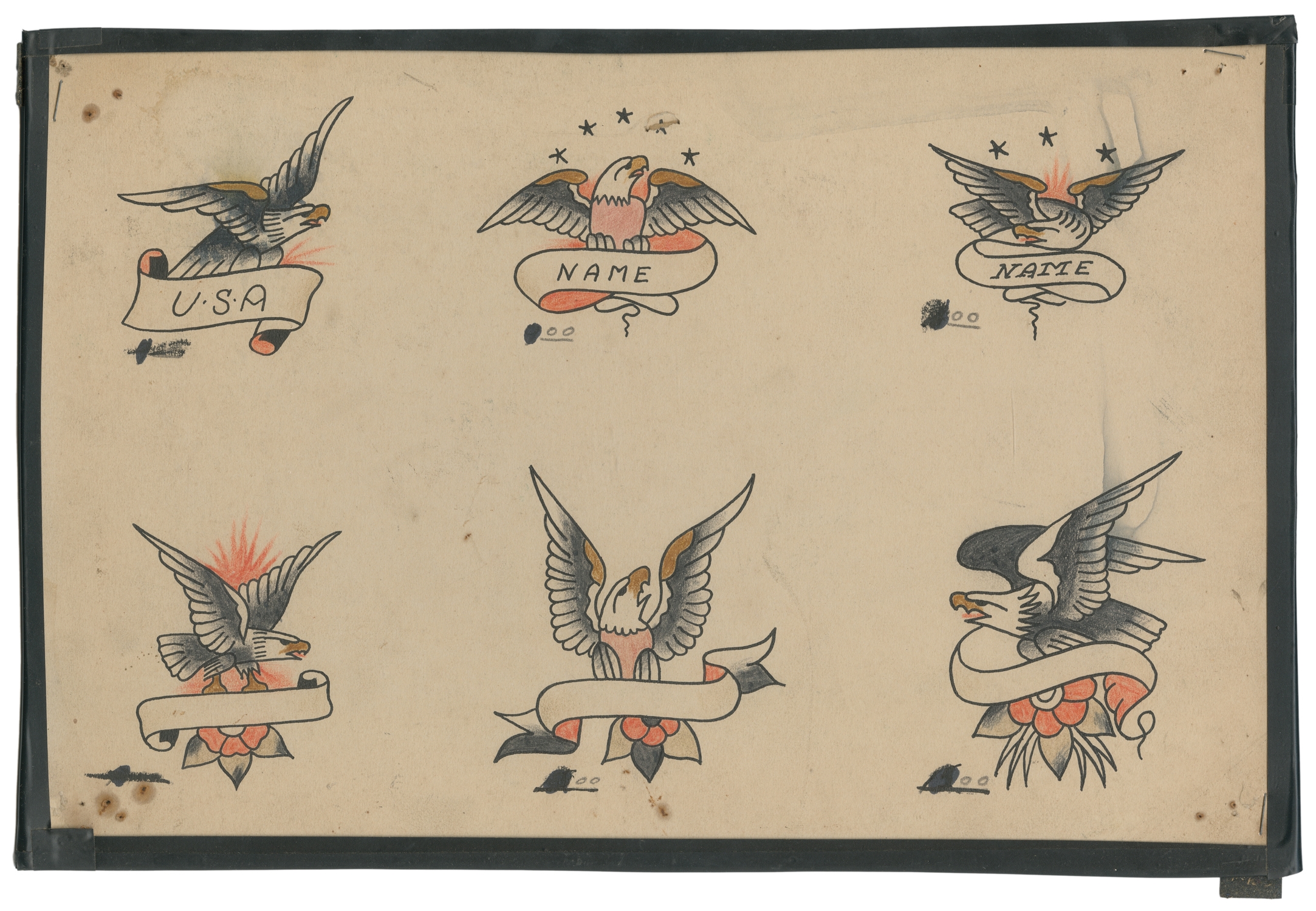 Paul Rogers | 6 hand-coloured flash designs featuring eagles ...