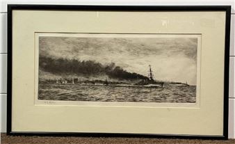 Engraving of the Battle of Jutland