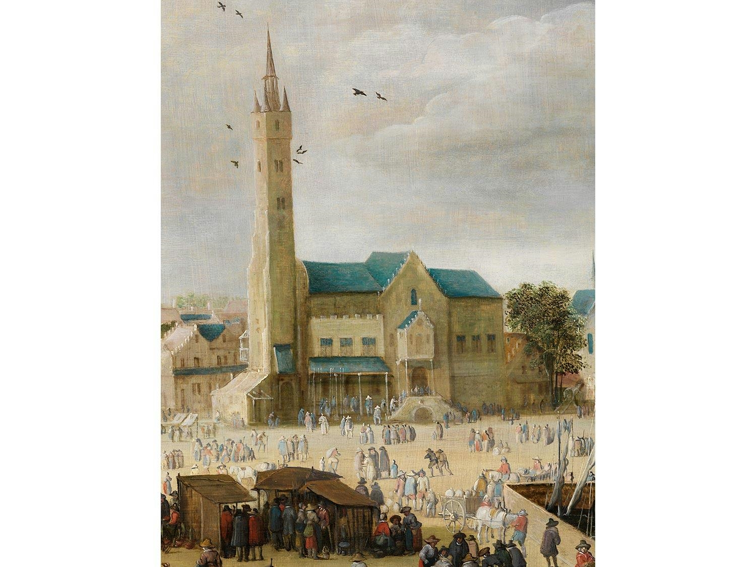 Philippe de Momper | THE MARKET SQUARE OF LIER WITH CANAL | MutualArt