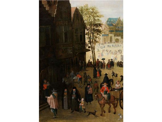 Philippe de Momper | THE MARKET SQUARE OF LIER WITH CANAL | MutualArt
