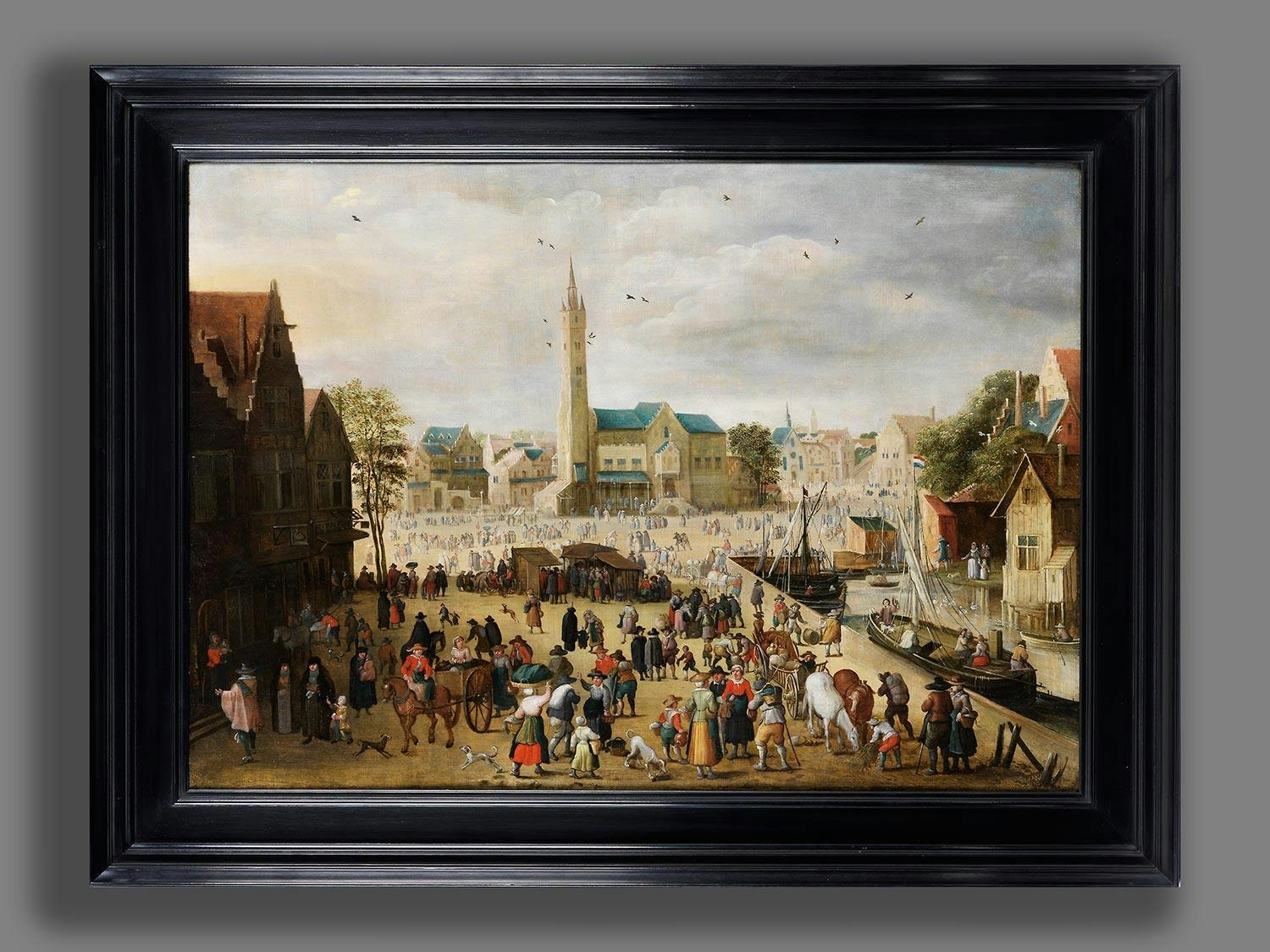 Philippe de Momper | THE MARKET SQUARE OF LIER WITH CANAL | MutualArt
